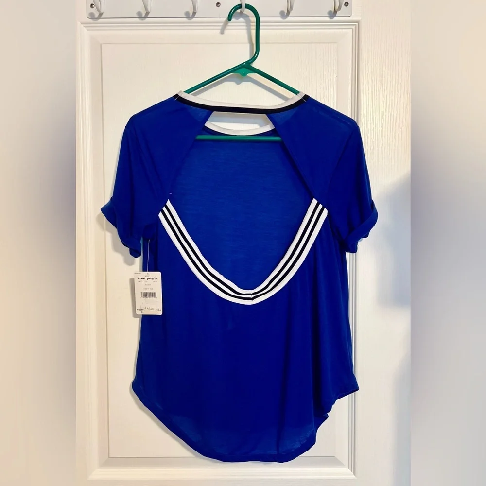 FP Movement by Free People Zephyr Open-Back Workout Tee in Blue size x-small - Picture 3 of 9